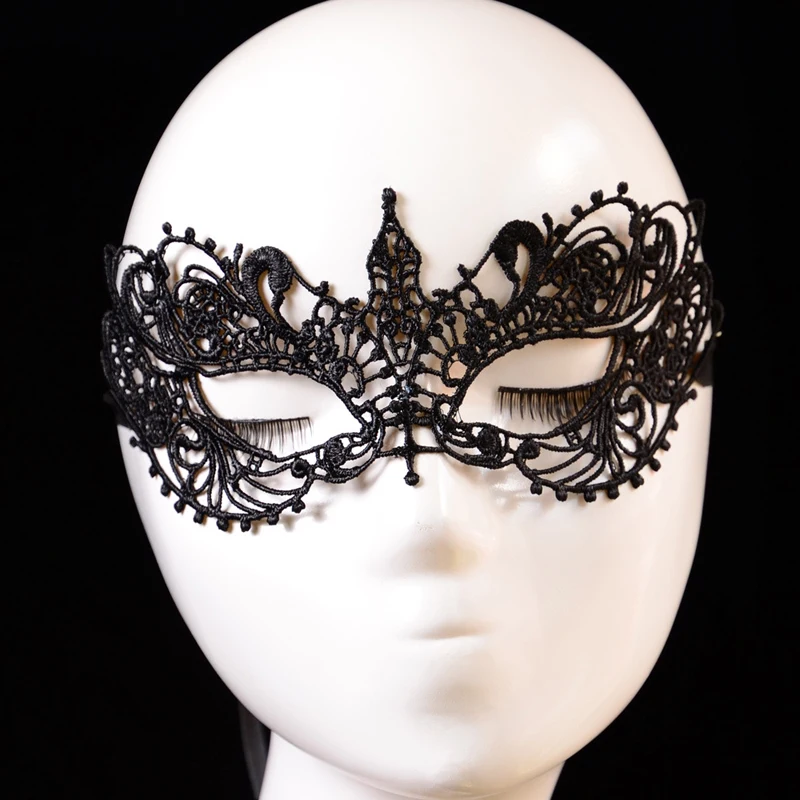 

Black Color Sexy Women Lace Masquerade Mask for Carnival Halloween Half Face Cosplay Masks Festive Animal Party Supplies