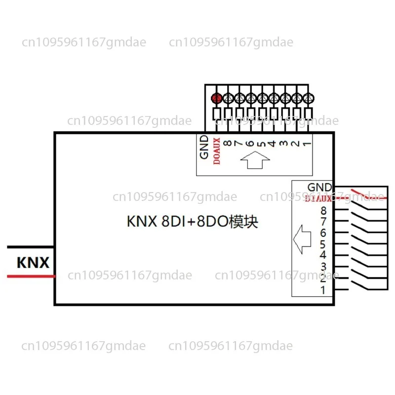KNX 8DI+8DO Input Output Module - H8I8O Digital I/O Controller For Building Automation