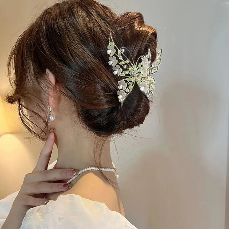 Spring And Summer New Butterfly Fashion Temperament Half Tied Hair Female Hanfu Headdress Hairpin