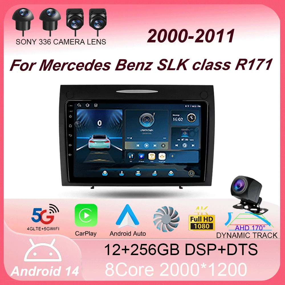 

Carplay Car Radio For Mercedes Benz SLK class R171 SLK200 SLK280 SLK300 2000 - 2011 Navigation GPS Multimedia Player Android 15