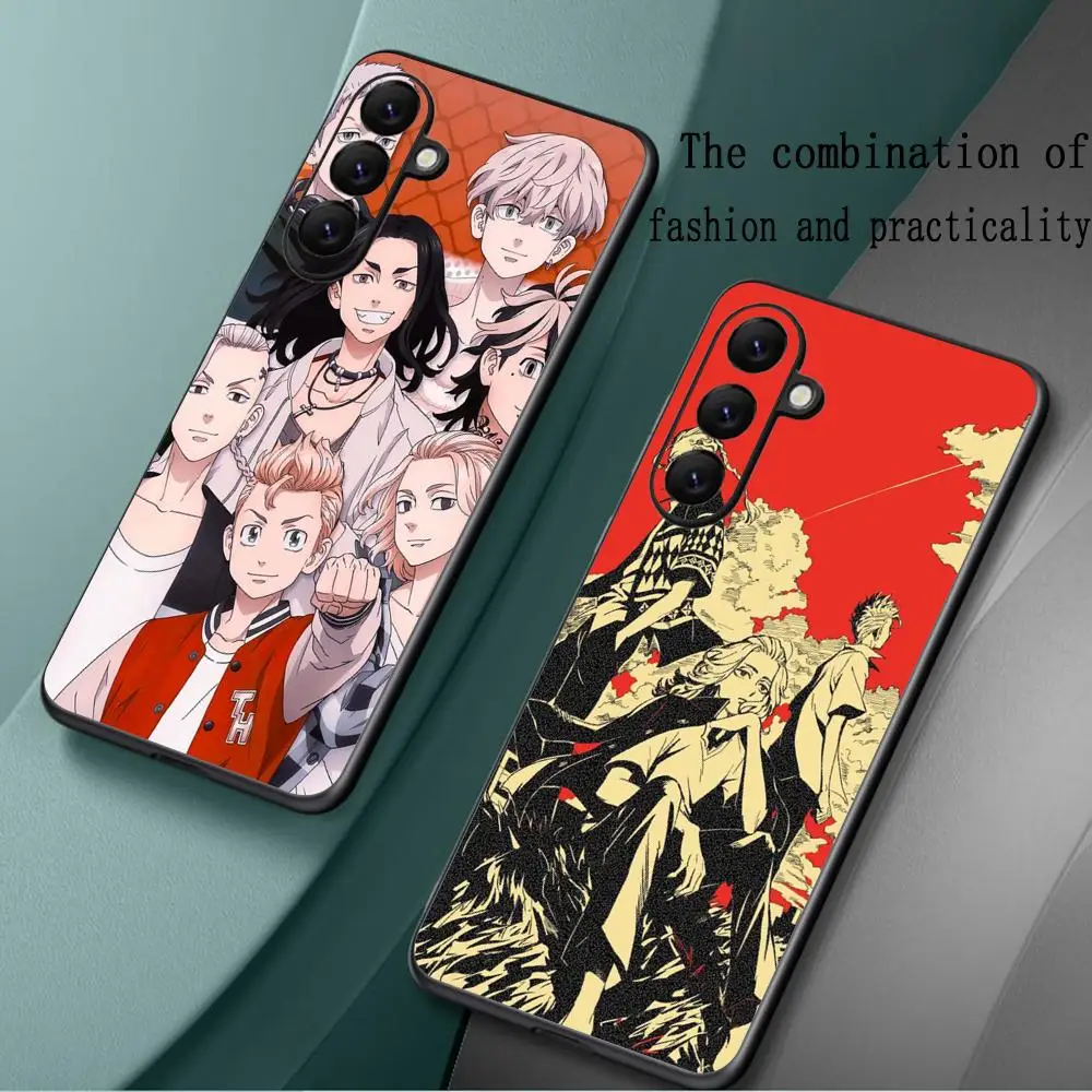 Tokyo Revengers hot blood Phone Case For Samsung Galaxy S25 S24 S23 S22 S21 S20 Plus Ultra Note20 Soft Black