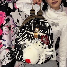 European And American Fashion Original Canvas Women's Bag Spider Doll Decoration Design Personalized Gothic Women's Bag Trendy
