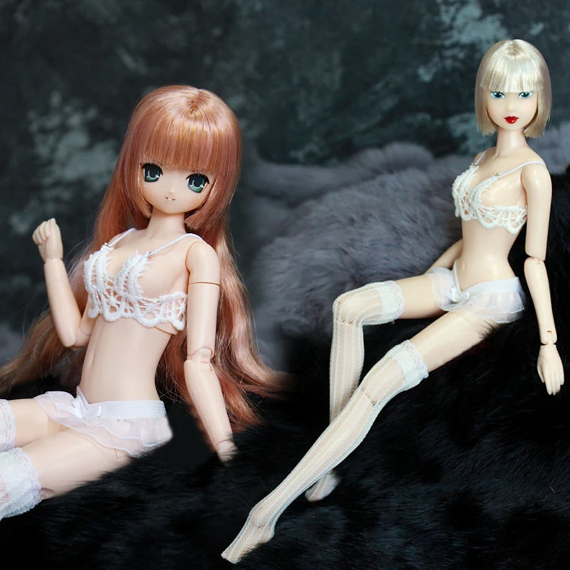 D04-A276 children handmade toy 1/6 MSD MDD Doll BJD/SD GSC doll Accessories White half-through lace underwear socks 3pcs/set