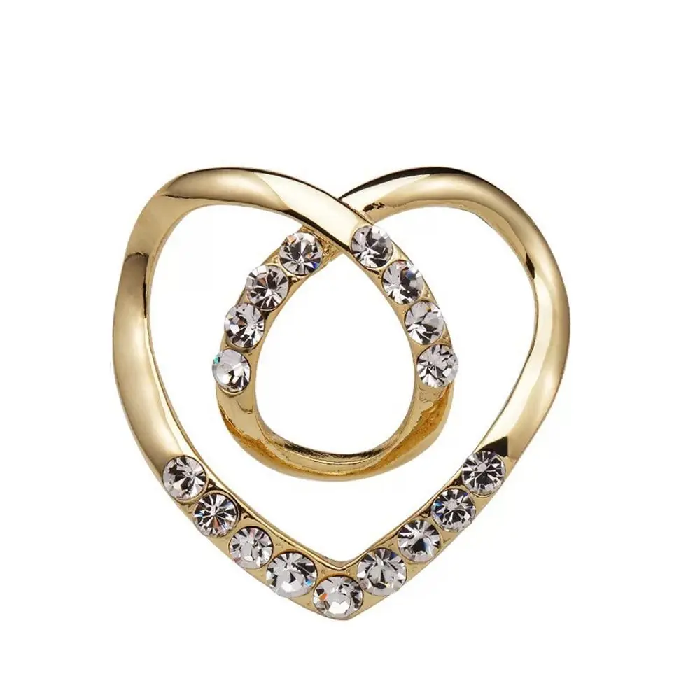 

Fashion Elegant Love Heart Fashion Jewelry Crystal Scarf Buckle Brooch Scarf Ring Shawl Clip