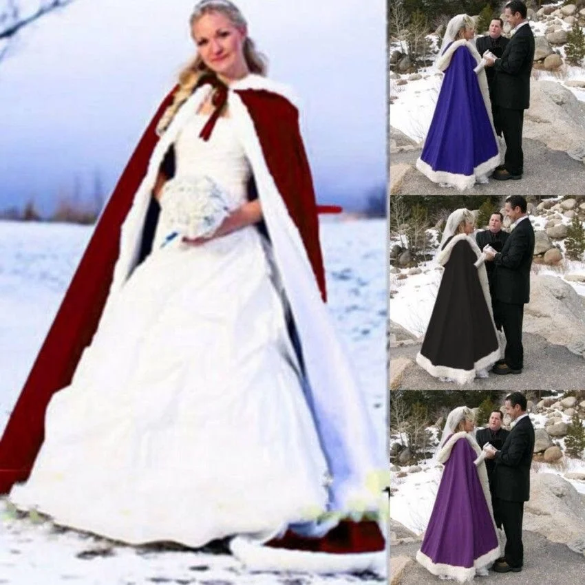 

Vintage Duchess Bride Capes Wedding Jackets Bridal Shawls Hooded Cloaks fur wrap faux fur shawl wedding wrap