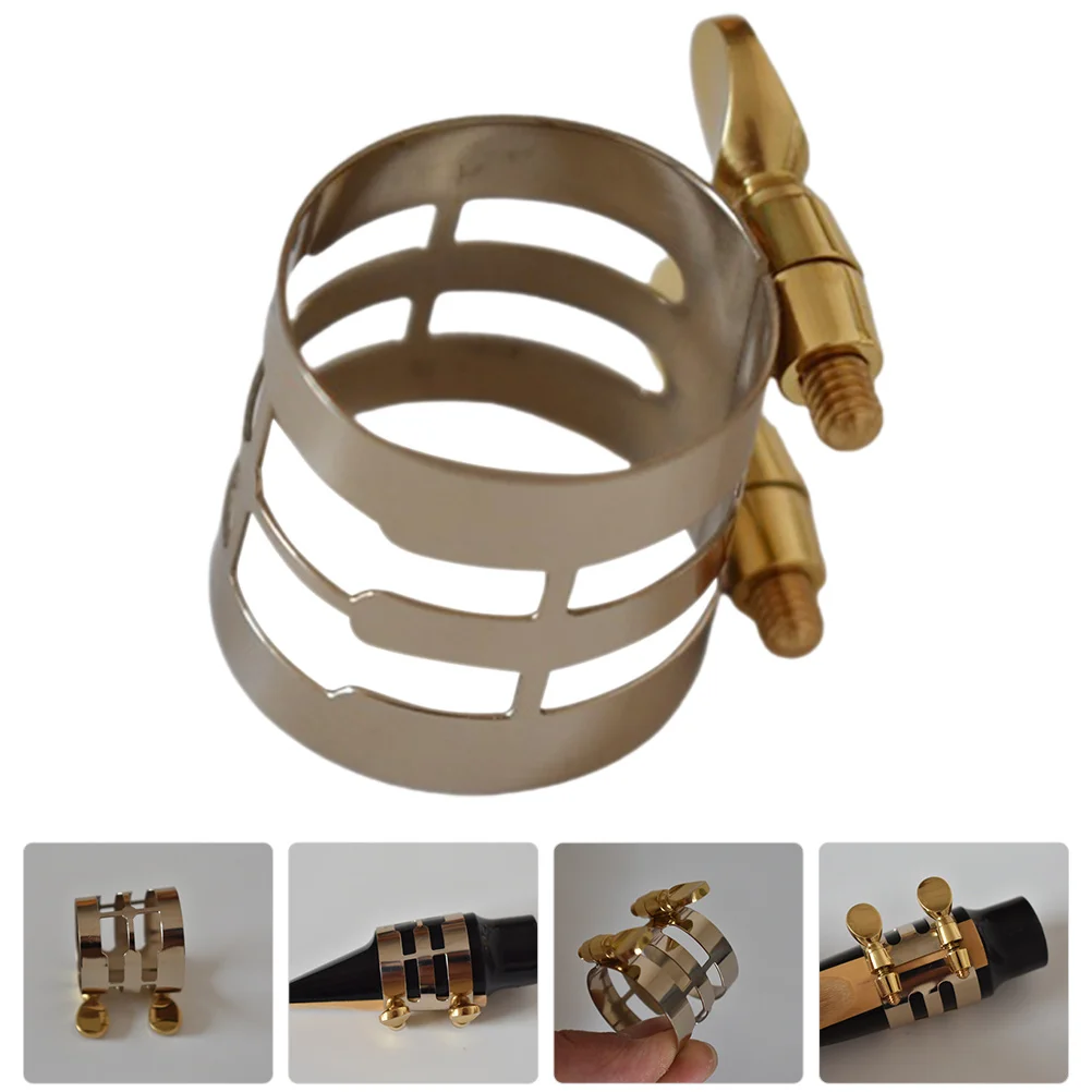 

Durable Alto Saxophone Mouthpiece Clip Metal Ligature Lightweight Portable Saxophone Parts Sax Ligature Fastener
