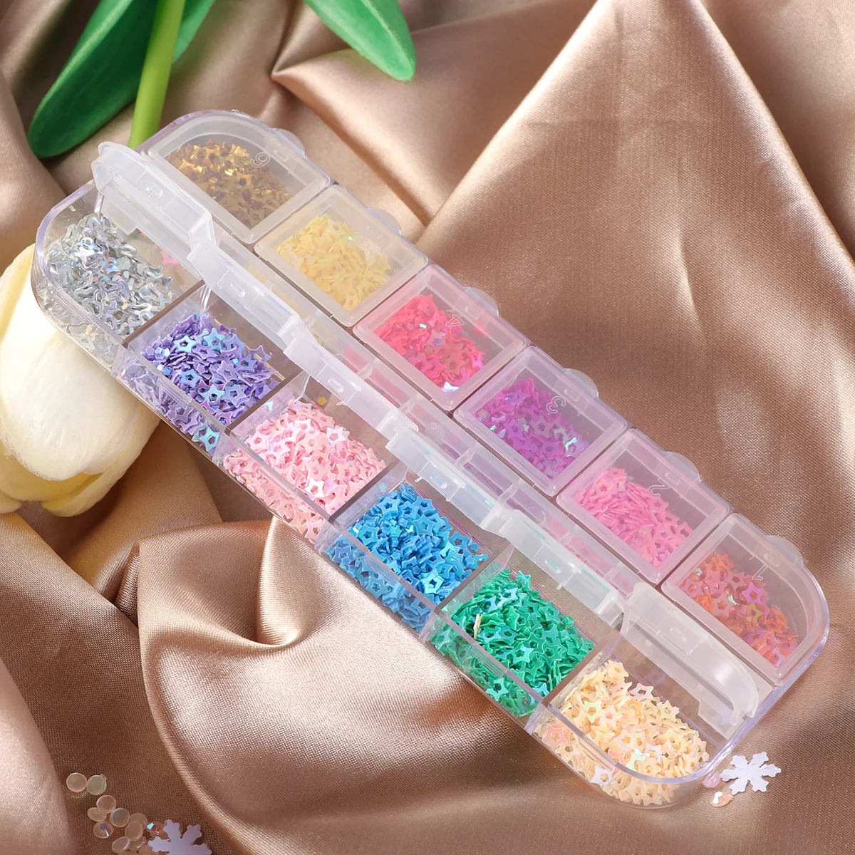 

Colorful Star Nail Stickers Sequin 3D Sparkle Hologram Wraps for DIY Creative Nail Art Designs Women Girls Party Holiday Event