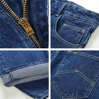 Men Business Jeans Classic Spring Autumn Male Cotton Straight Stretch Brand Denim Pants Summer Overalls Slim Fit Trousers 2021 6