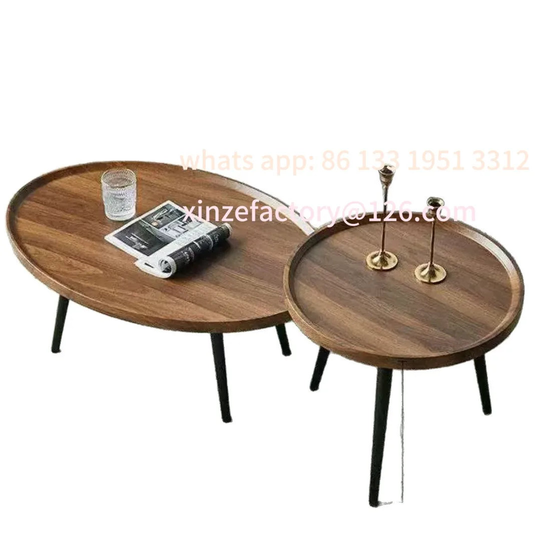 

Customizable sofa side few household living room bedroom combination coffee table Nordic simple oval small coffee table
