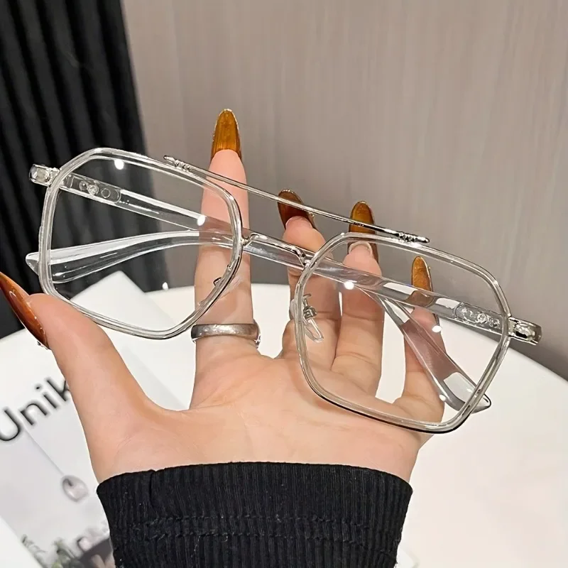 1 Paar literarische Brillengestelle für Damen, Retro, ultraleicht, Anti-Blau-Metallrahmen, männlich, kann mit Anti-Strahlungs-Brillen ausgestattet werden
