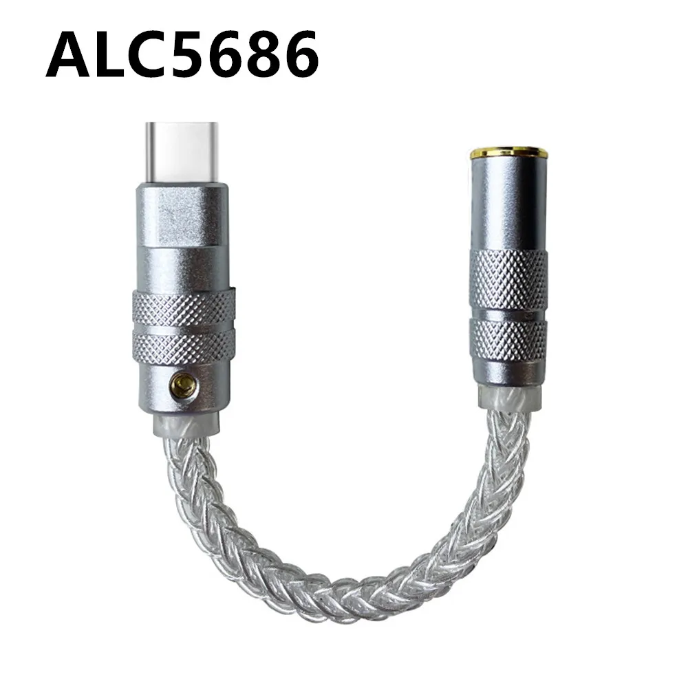 RealTek ALC5686 نوع C إلى 3.5 مللي متر 2.5 مللي متر 4.4 مللي متر DAC مضخم ضوت سماعات الأذن USB C محلل شفرة الصوت أمبير محول لنظام أندرويد ويندوز هواوي