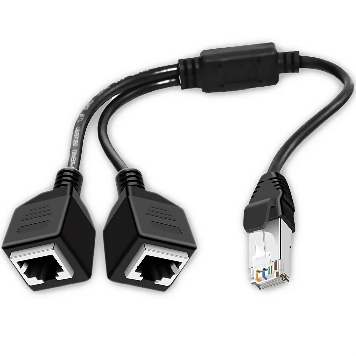 RJ45 netwerk 1 naar 2-poorts Ethernet-adaptersplitter, RJ45 1 mannelijk naar 2 vrouwelijk LAN Ethernet-splitteradapterkabel Geschikt Super