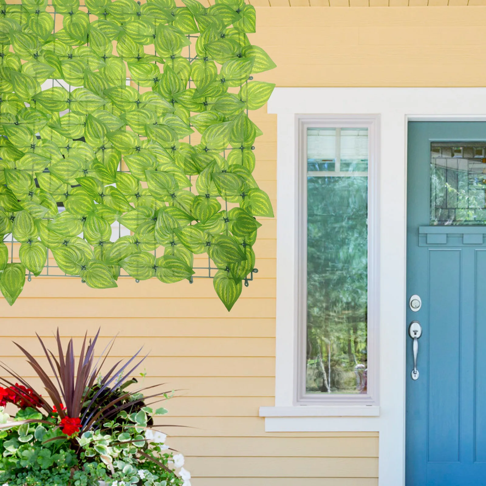 

Artificial Leaves Wall Green Fence Decorative Plastic False Plants Garden Home Decoration Outdoor Privacy Simulated Wall Leaf