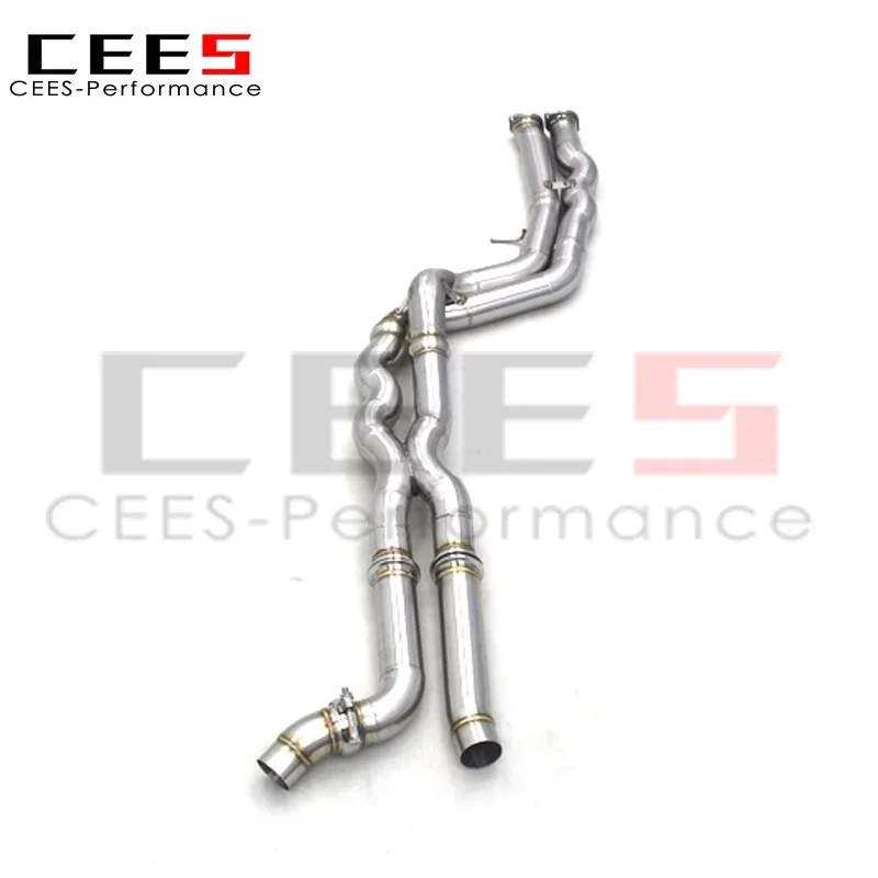 CEES طول متساوي منتصف pipe70MM الأنابيب لسيارات BMW M2C/M2 المنافسة S55 F87 3.0T 2018-2023 الفولاذ المقاوم للصدأ الأساسي اللون سلك الرسم