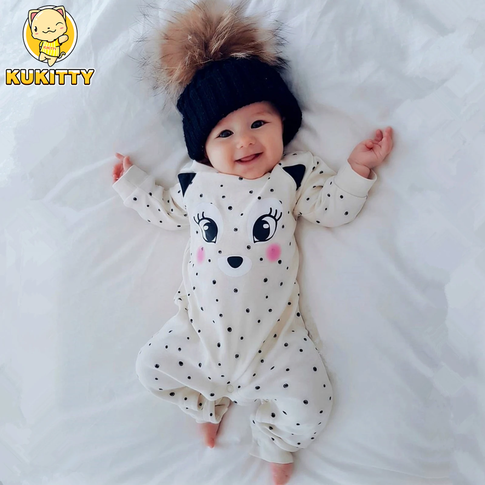 infant One Piece Clothing Baby Girls Romper Clothes for Newborns Cute Cartoon Fox Print Long Sleeve Jumpsuit Playsuit Onesie