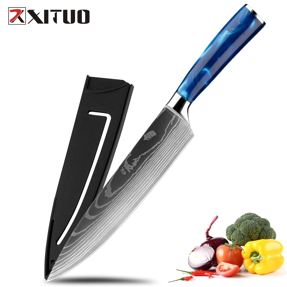 

XITUO Kitchen Chef knife 8 Inch Cut meat vegetables Cooking Knife Sharp Stainless Steel knife Ergonomics handle With scabbard