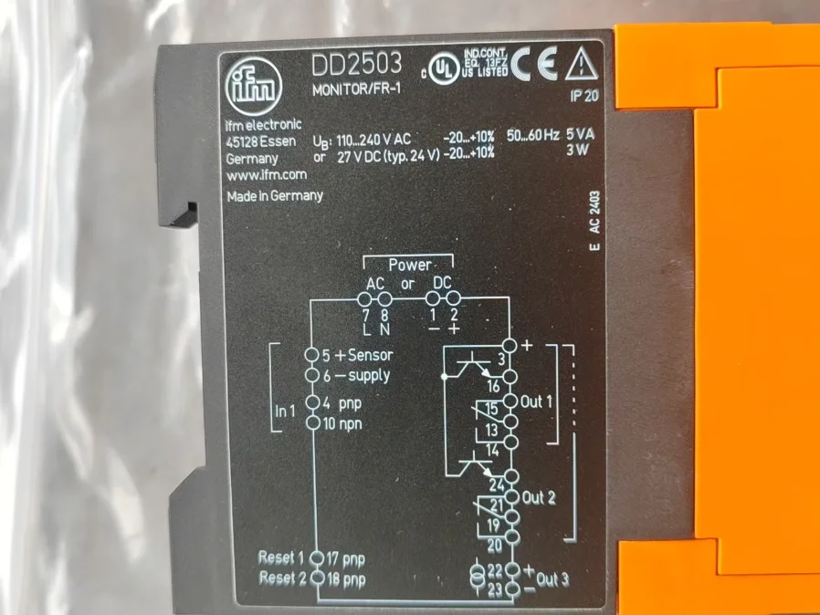 

IFM DD2503 Оценочный блок для контроля скорости Скорость ​ ​ монитор; 78 х 45 х 124,7 мм; клеммная колодка