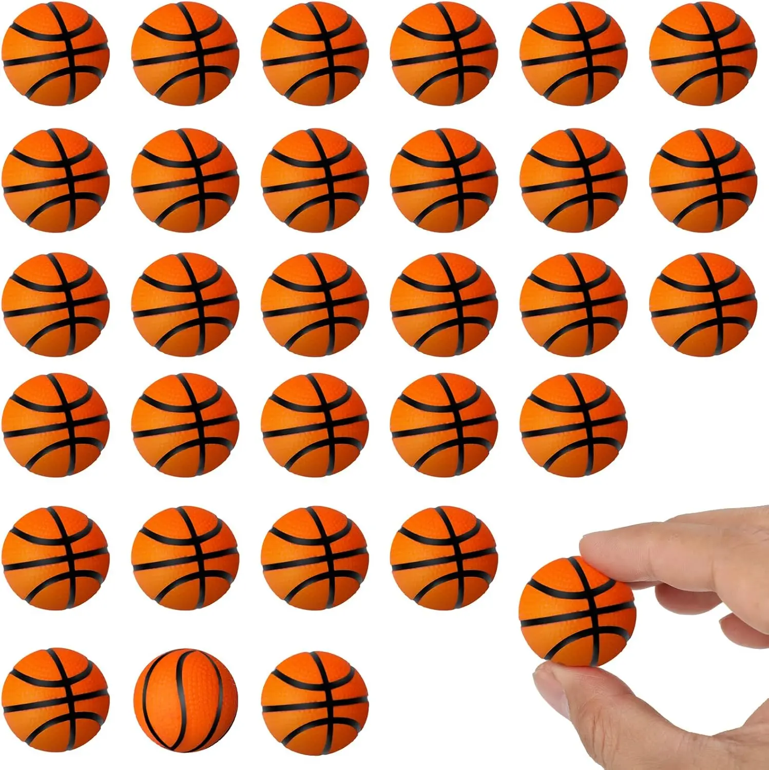 

30 Pcs Mini Basketball Stress Balls 1.18 Inch Foam Sports Party Favors Soft Small Balls for Relief Decor