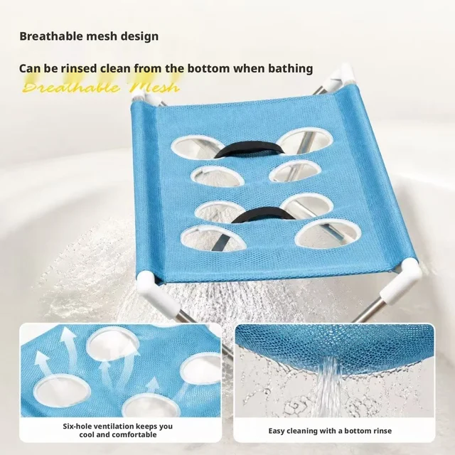 Pet Grooming Hammock Stand Foldable Cat Dog Bathing Rack Quick Dry Mesh Nail Trimming Holder for Small Medium Pets 2