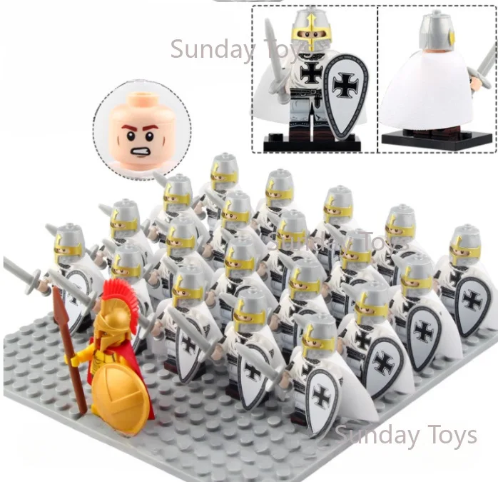 

21PCS Spartan 300 Warrior Medieval Ancient Roman Warrior Series Children's Building Block Toys DIY Micro Scene Ornaments