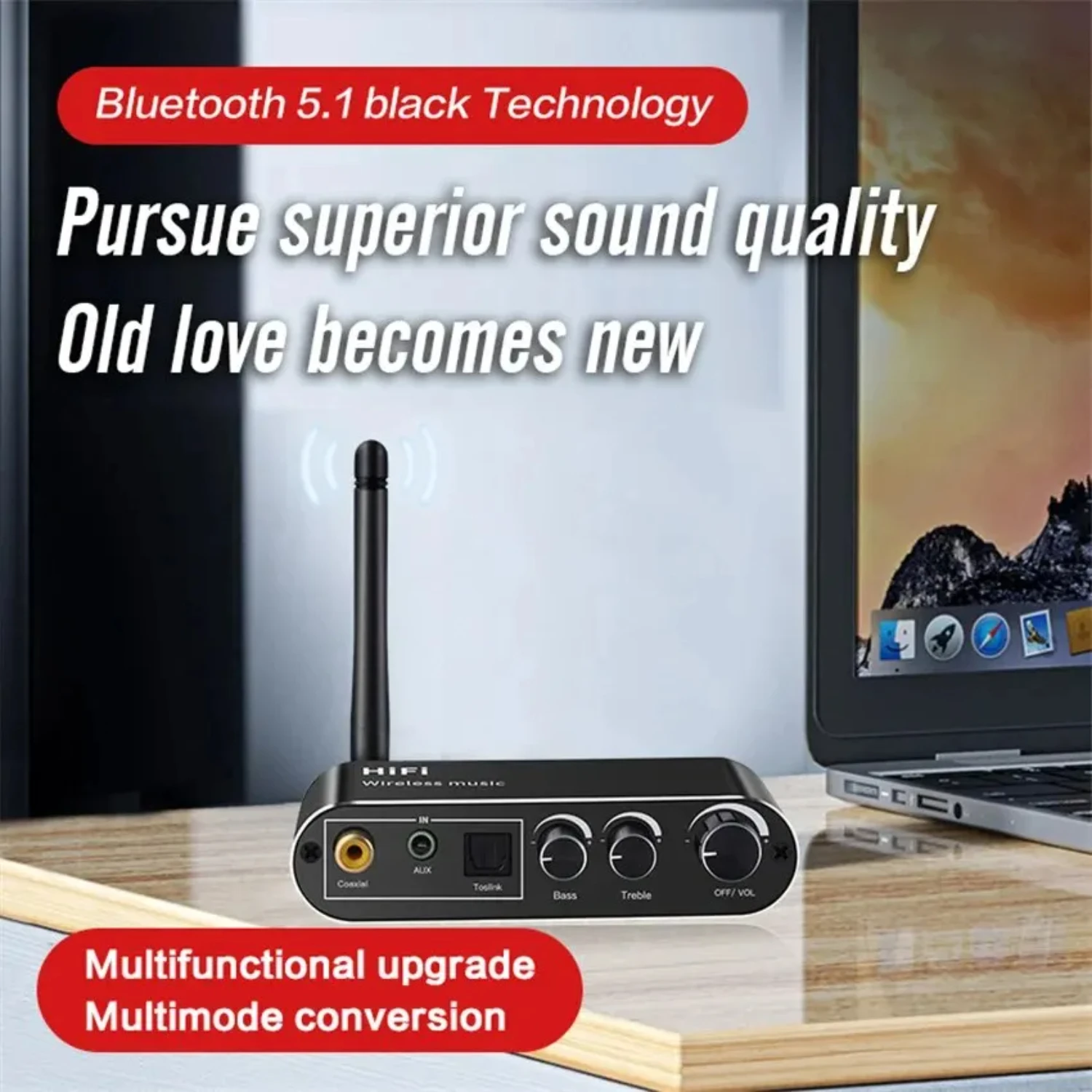 Adaptador convertidor DAC de Audio Digital a analógico Digital SPDIF óptico Toslink a 3,5mm 3,5 AUX Jack RCA L/R Bluetooth 5,0 receptor