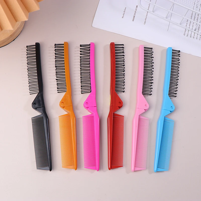 Portable Travel Small Foldable For Purses Mini Pocket Brush For Women And Girls Anti-Static Double-Sided Compact Hair Comb