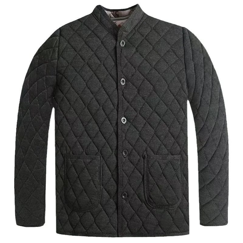 겨울 신상 남성 캐주얼 재킷 오리털 코트 따뜻한 면옷 롱 길이 싱글 버튼 클로저 솔리드 컬러 패셔너블 아빠 옷