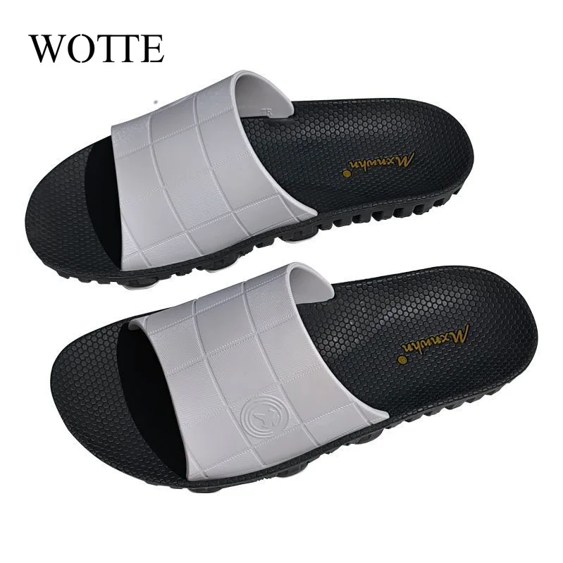 

Мужские тапочки, уличные модные сандалии на толстой подошве - нескользящие тапочки для душа для ванной комнаты, легкие удобные домашние тапочки