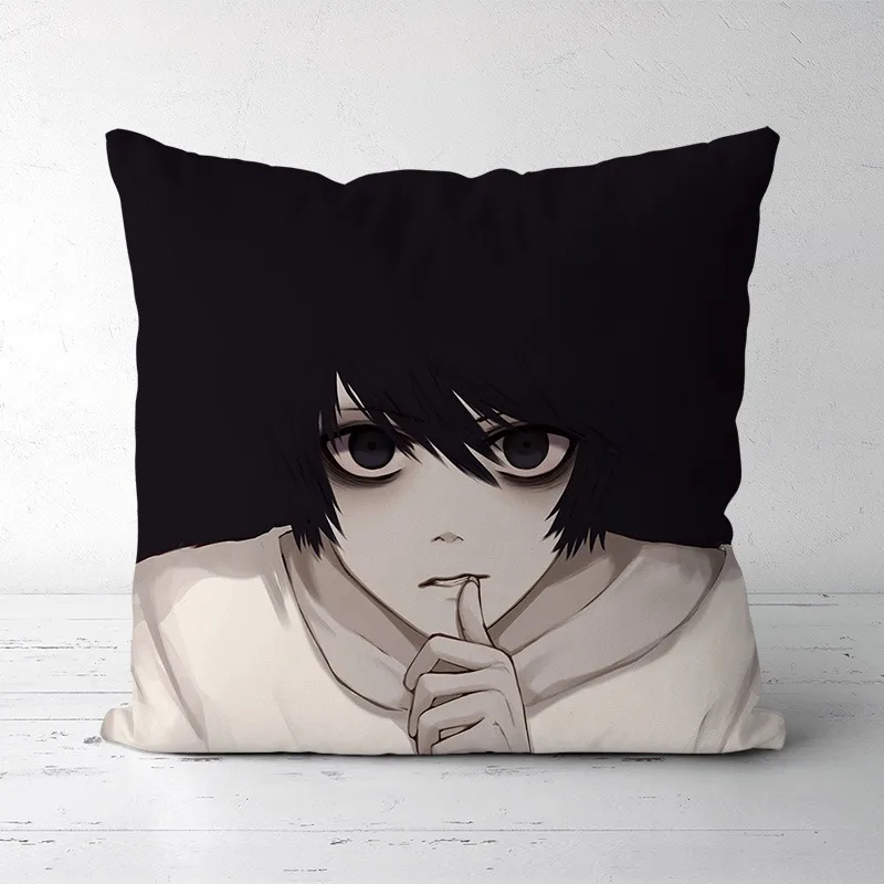 L Lawliet Yagami Light Ryuk Pillowcase Decor Throw Pillow Case Cover