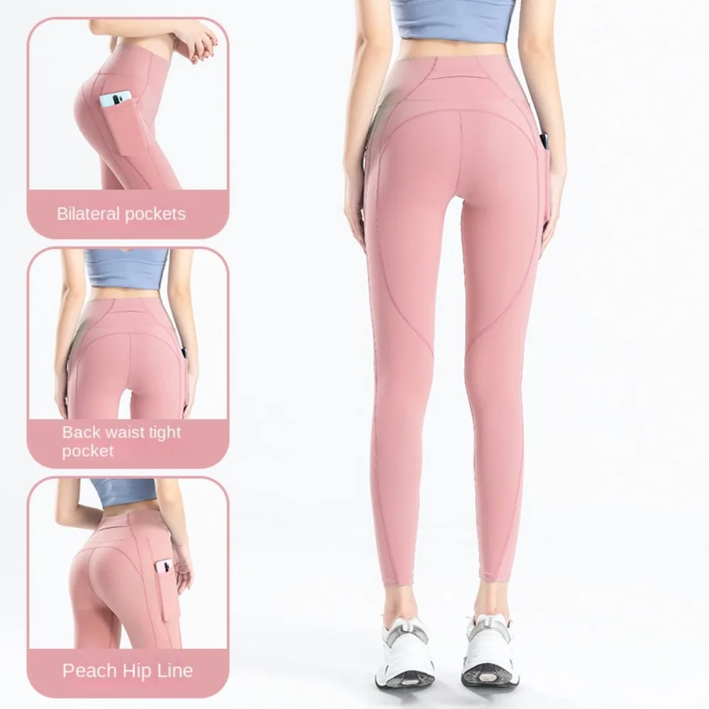 Pantalones de Yoga de elevación de secado rápido con bolsillo, mallas con bolsillo, pantalones de Yoga con bolsillo de cintura alta, ropa cómoda