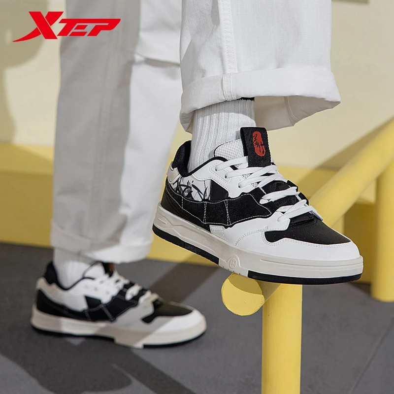 Xtep STEP-1 Skateboarding Shoes For Men 2024 Autumn Street Style Skate Shoes Durability Comfortable Sneakers 976319310043