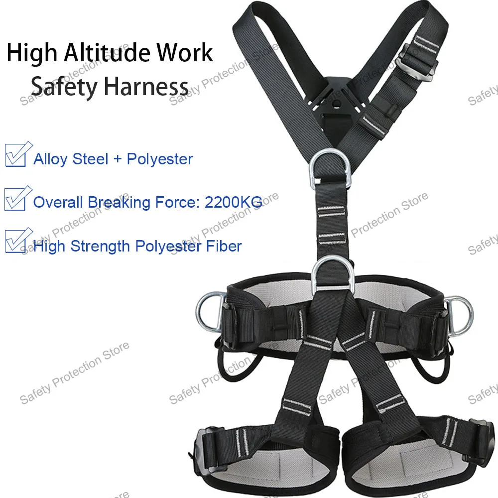 High-altitude Work Harness Full Body Five Point Safety Belt for Outdoor Rock Climbing Rescue Electrician Construction Equipment