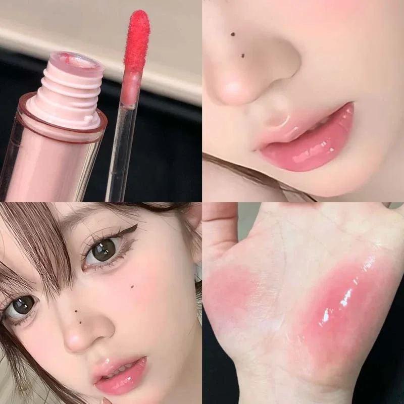 Specchio Acqua Luce Lucidalabbra Vetro Smalto per labbra Rossetto impermeabile Labbra idratanti Rimpolpanti Labbra non appiccicose Tinta labbra gelatina