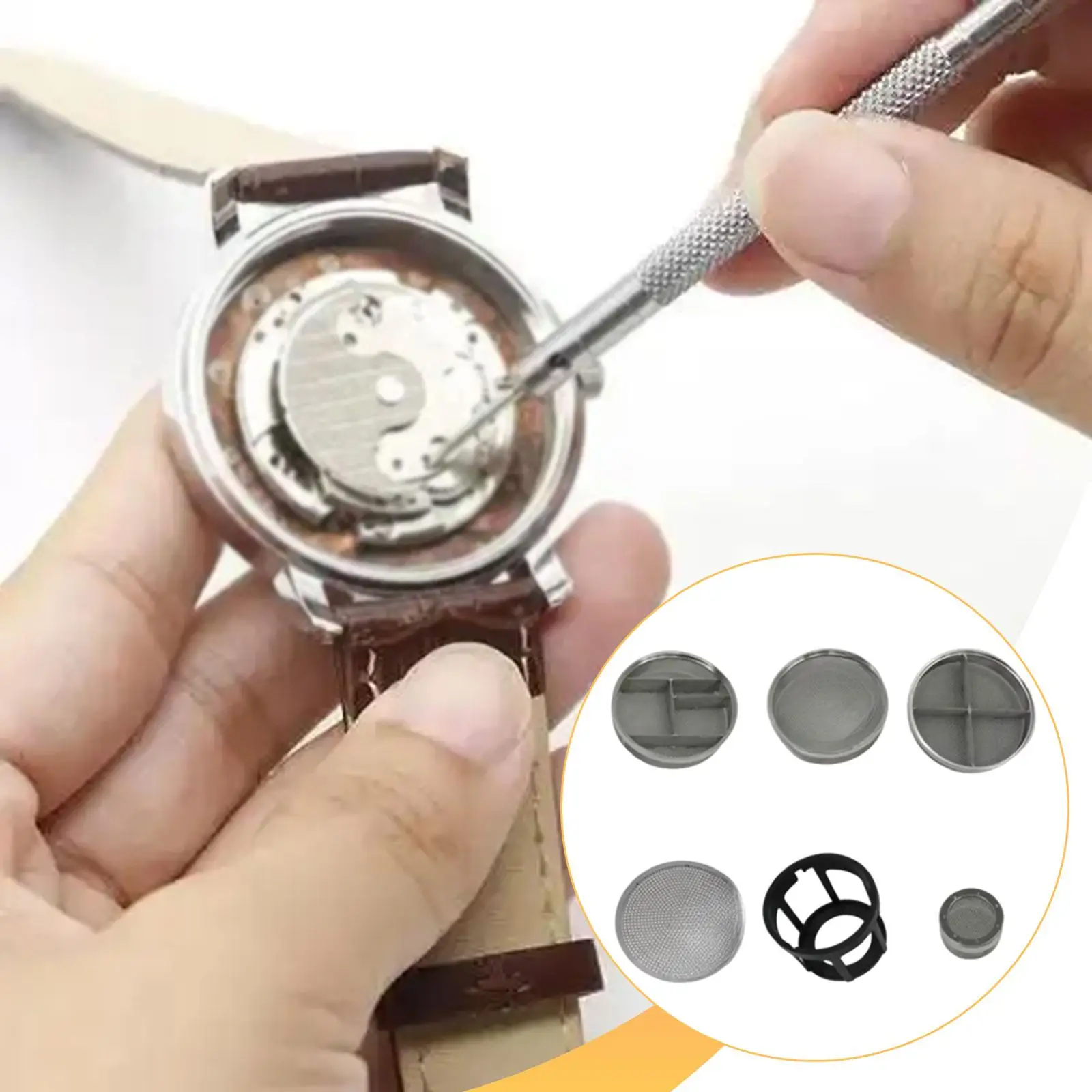 

Watch Cleaning Basket Set Accessory Professional Easy to Use Durability, Portable, Wire Basket Stainless Steel, Premium