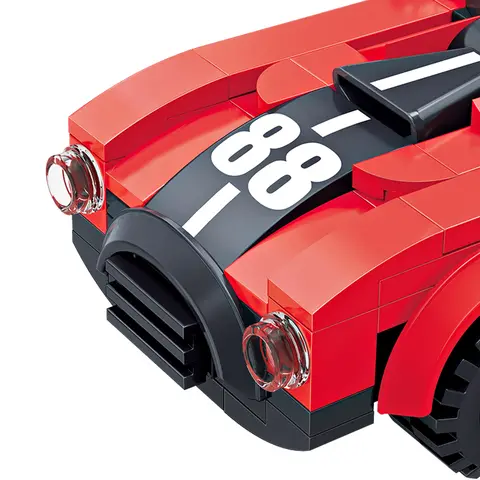 COGO Röda klassiska bilbyggklossar - Perfekt present till älskare av klassiska bilar - Klossleksaker för pojkar och vuxna (173 delar) 10 best sales cogo byggstenar - №6