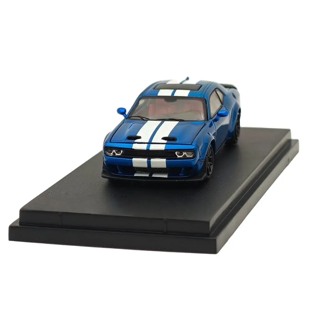 

SH 1/64 for Challenger SRT Hellcat Muscle Sports Blue Diecast Model Car Miniature Collection Vehicle Toy Models