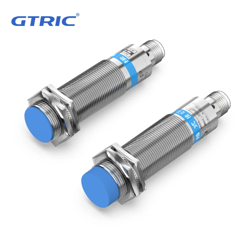 GTRIC M18 Inductive Proximity Switch Sensor Connector M12 4Pins Pluggable Series Distance 5mm 8mm NPN PNP 10-30V DC Non-Flush