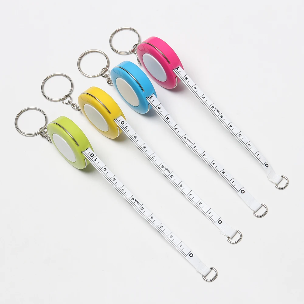 Portable 150cm/60 Inch Camping Candy Color Soft Ruler Tape Measure Keychain Measuring Tool