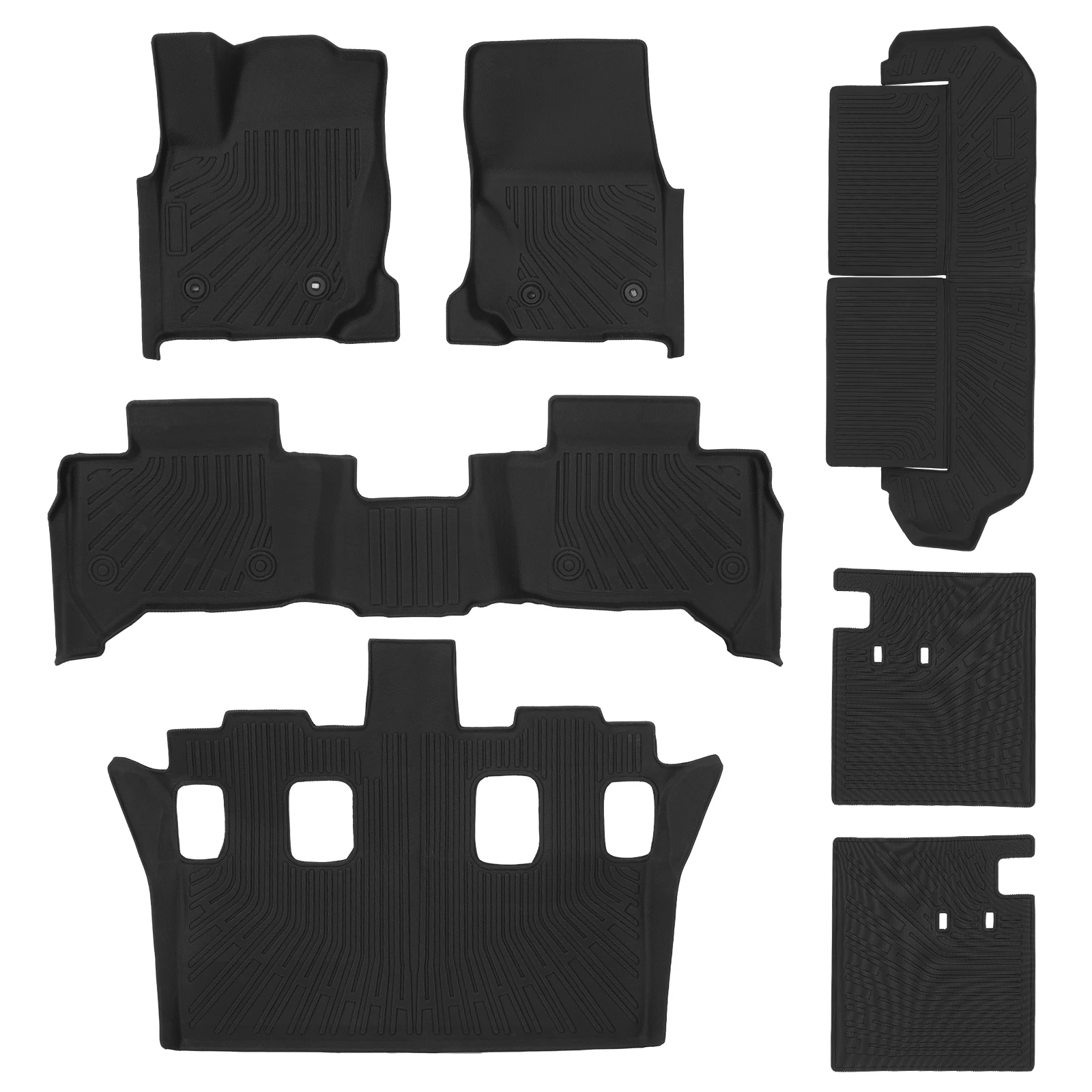 

Trunk Cargo Liner with Backrest Protectors Floor Mats & Cargo Mat & Backrest Mats for Toyota 4Runner 2025 2026 Fuel 7 Seats
