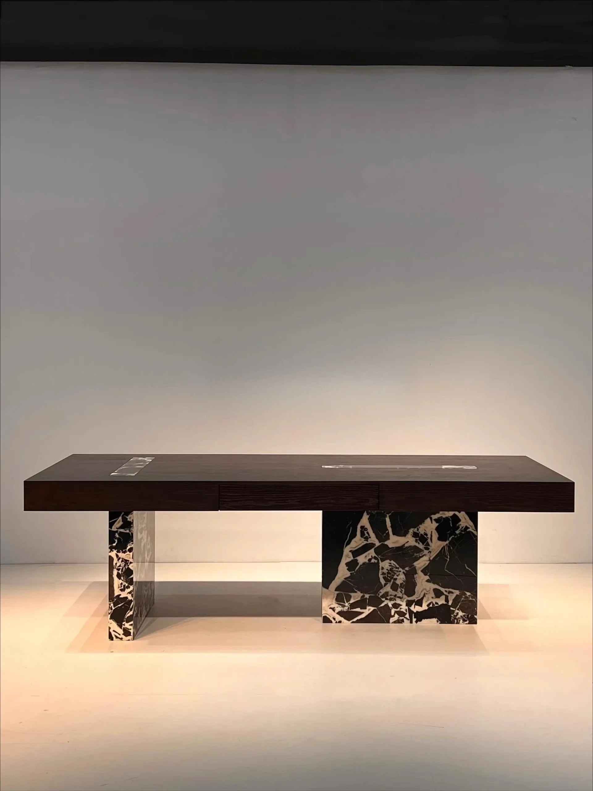 AA light luxury marble solid wood tea table villa minimalist style living room home rectangular tea table