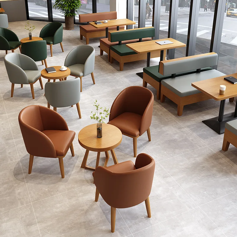 DSA manufacturer wholesale cafe sofa chair leisure solid wood chair theme western restaurant cooking shop milk tea shop table