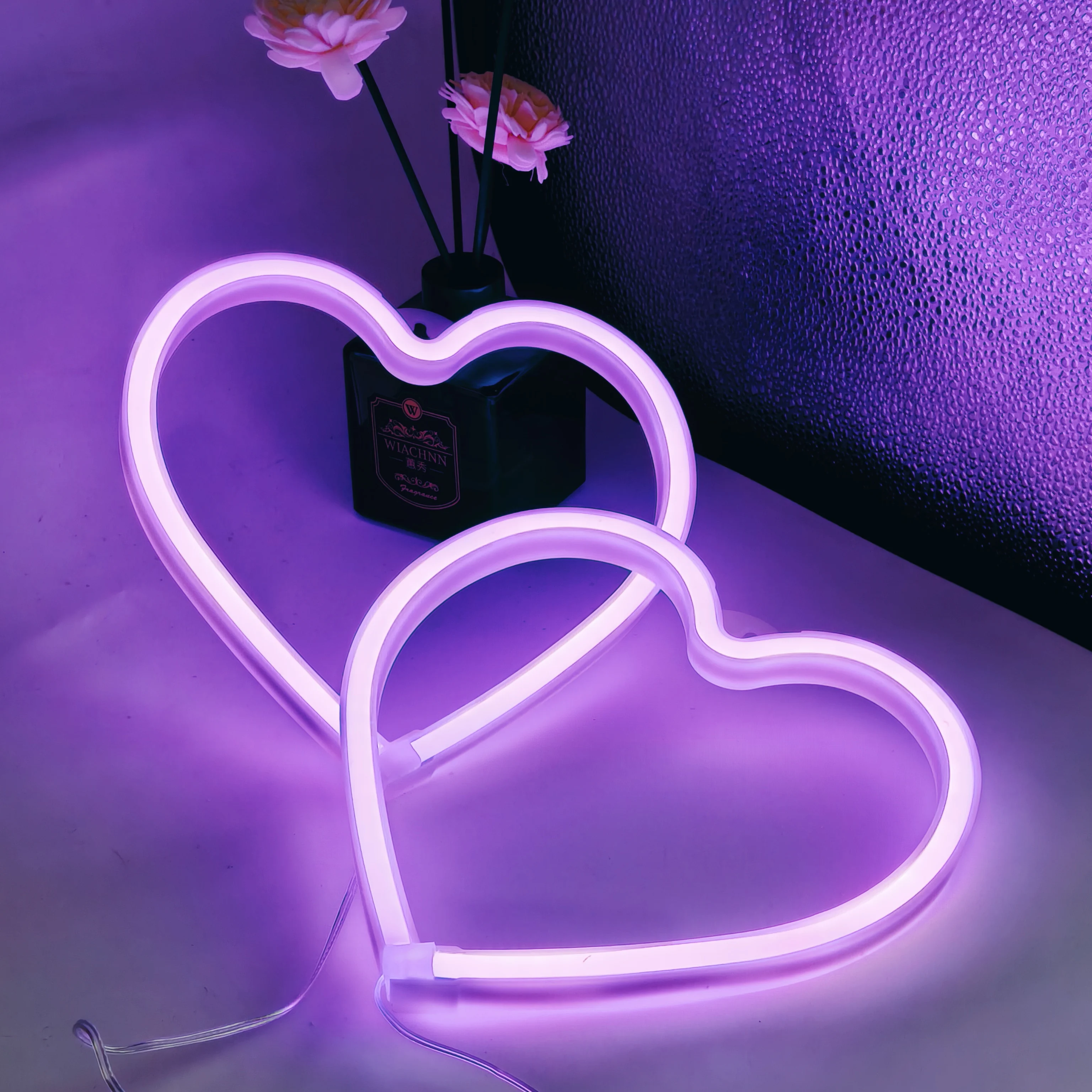 1 Piece, Love-Shaped Neon Light, USB or Battery Powered, Suitable for Room Wall Decoration, Birthday Party, Gift Giving, Photo Set, Etc. (Battery Not Included)