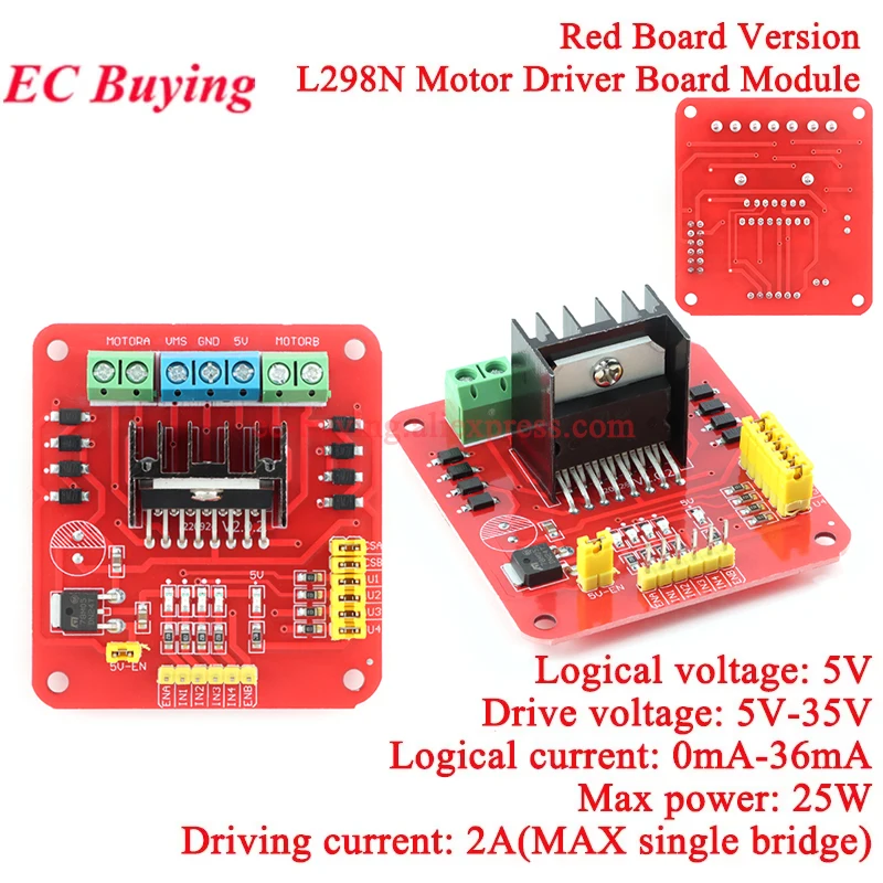 1-5Pcs L298N DC Motor Driver Board Module L298 Reversing PWM Speed Dual H Bridge Stepper Motor Smart Car Robot for Arduino