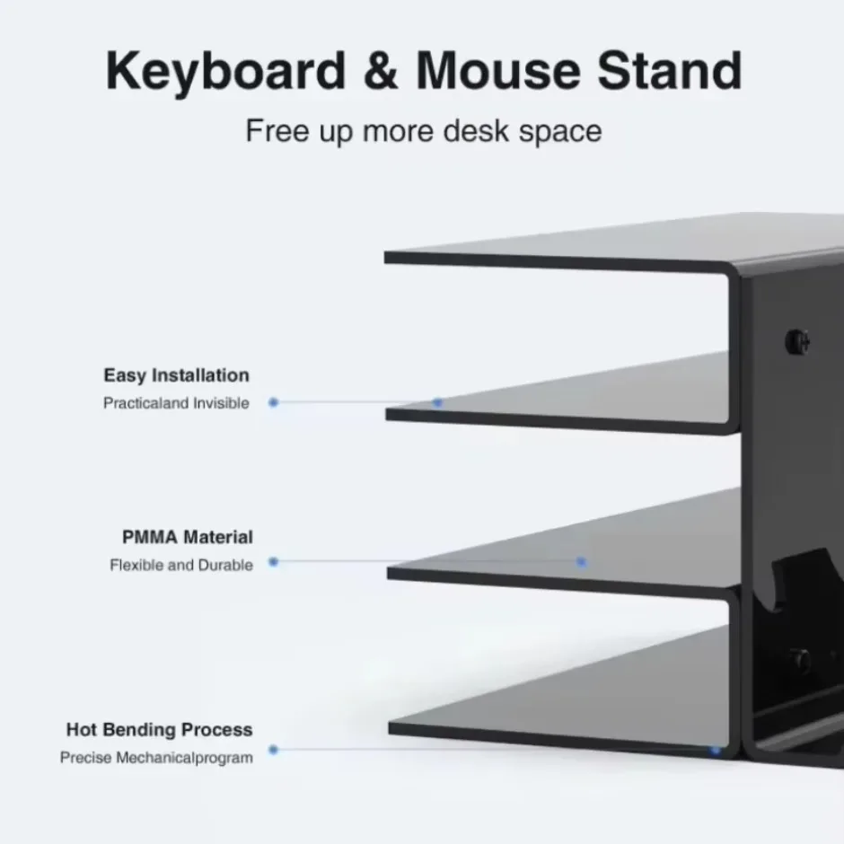 Multifunctional Desktop Acrylic Tablet Holder Keyboard and Mouse 3-Tier Storage Rack Suitable for iPad MacBook Laptop Computers image 5
