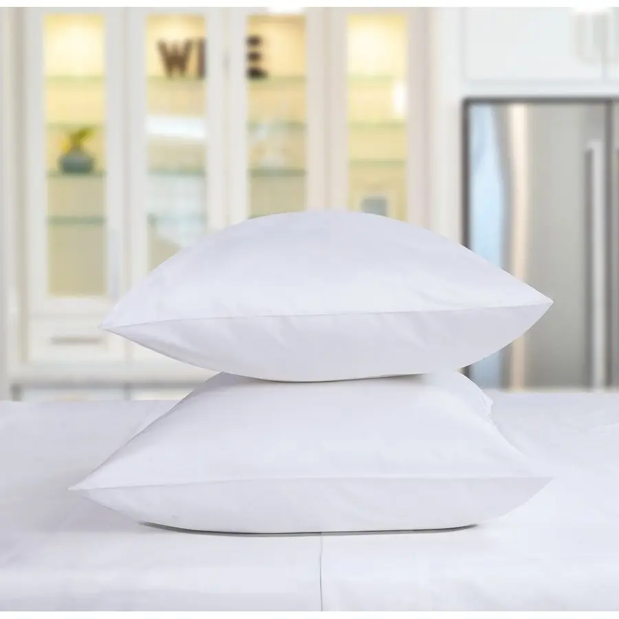 

King Size Pillow Cases 2 Piece Set 1200 Thread Count 100 Supima Cotton Pillow Covers, Luxury Smooth Solid Sateen Hotel White