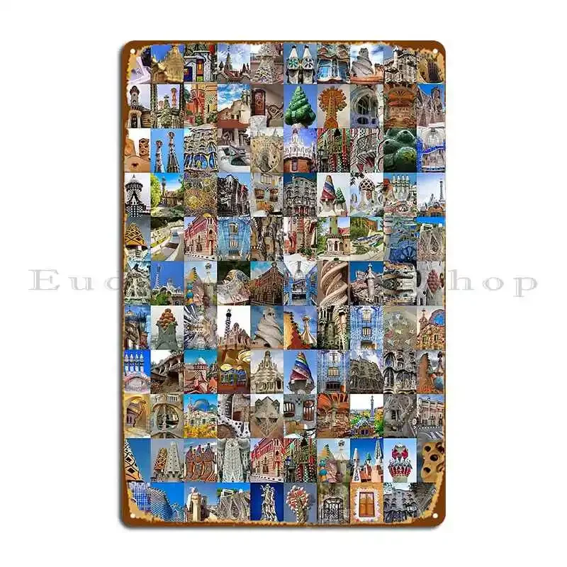 Antoni Gaudi Metallschild Cave Wall Cave Club Designer Kino Blechschild Poster