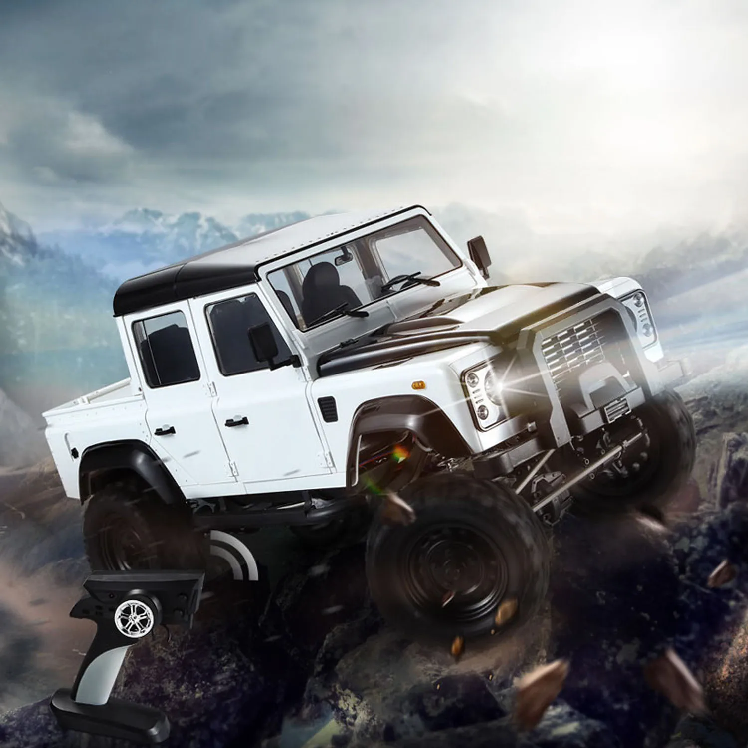 

Double E RC 4x4 D110 RTR Гусеничный пикап E102-003 Внедорожный 4WD 1/8 Собранная окрашенная модель автомобиля Игрушка на открытом воздухе TH23142