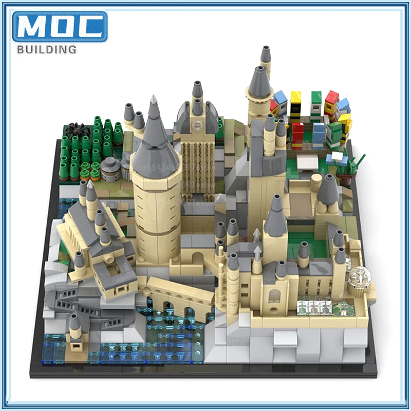 Star Movie Classic Medieval Castle Architecture Magic School Street View Model Building Blocks DIY Assembl Bricks Gifts