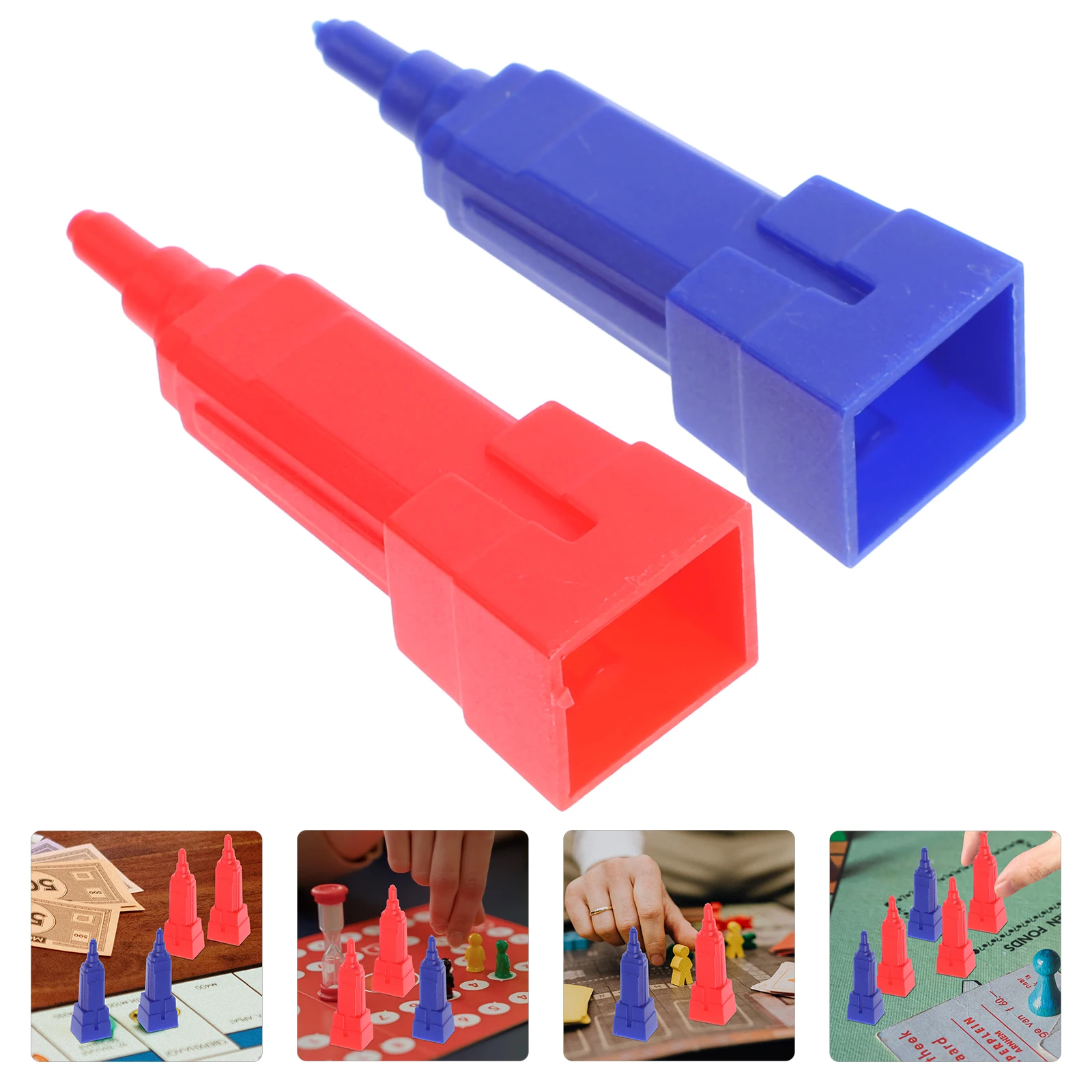 

40pcs Board Building Pieces Replacement Chess Pieces Plastic Pawns Game Tokens Game Props For Kids Color Recognition Easy Carry