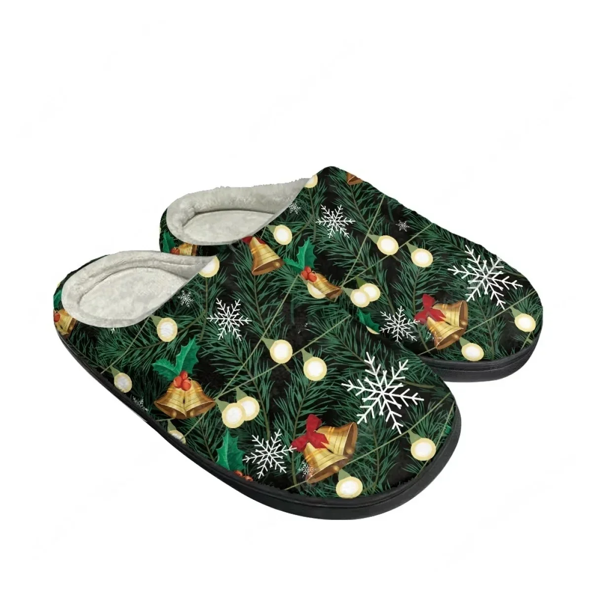 2025 New Arrival Snow Scene Christmas Tree Home Cotton Slippers Mens Womens Teenager Plush Bedroom Keep Warm Custom Slipper - view 3